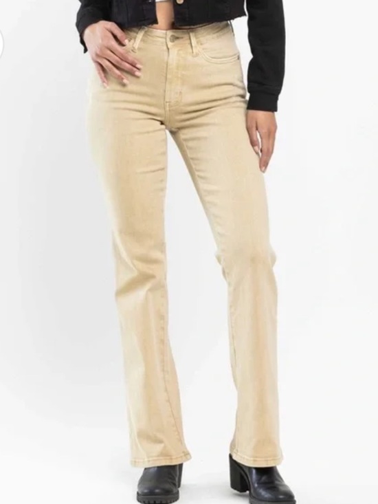 Judy Blue Denim - NWT Judy Blue Mid-Rise Garment Dyed Khaki Slim Bootcut Jeans 88504 size 15/32
